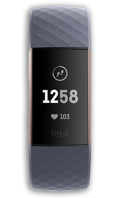 Fitbit Charge 3 Fitness Band Blue Grey and Rose Gold
